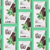 Theo Mint 70% Dark Chocolate Bar in grid on green background
