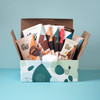 Theo Favorites contents in green and blue gift box