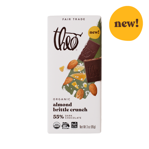Theo Almond Brittle Crunch 55% Dark Chocolate Bar, 3oz