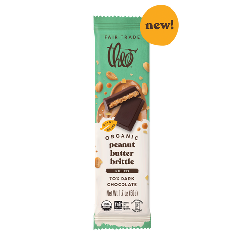 Theo Chocolate Peanut Butter Brittle 70% Filled Dark Chocolate