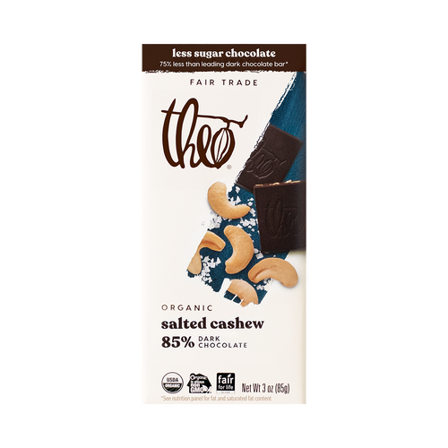 Theo Salted Cashew 85% Dark Chocolate Bar