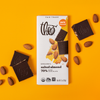 Theo Salted Almond 70% Dark Chocolate Bar unwrapped