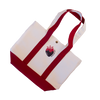 Theo Strawberry Boat Tote laying flat
