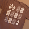 Theo Branded Tee back of shirt in espresso