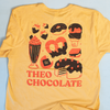 Chocolate Food Tee in yellow back of shirt