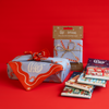 Theo holiday wrapper with assortment of holiday chocolate bars