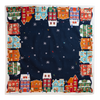 View of the entire dark blue Pattern with winter village