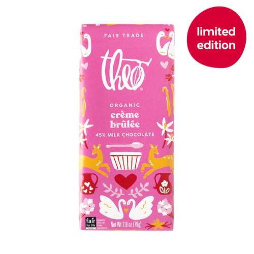 Theo Creme Brulee 45% Milk Chocolate Bar