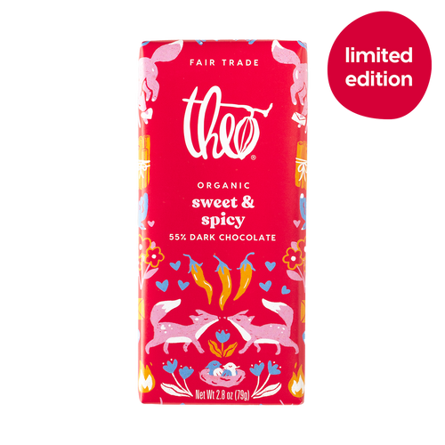 Theo Sweet & Spicy 55% Dark Chocolate Bar